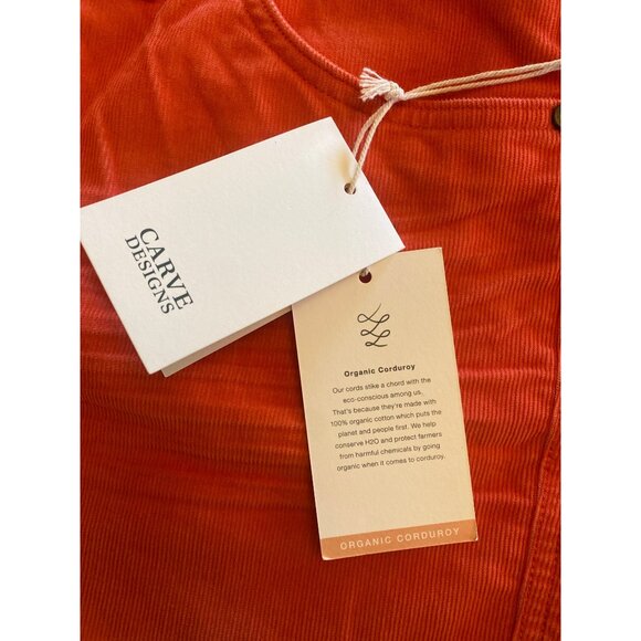 NWT $74 Carve Designs Oahu 4" Shorts Women's 6* Organic Cotton Orange Stretch - Picture 9 of 13